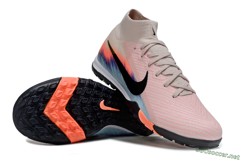 Unisex Nike Air Zoom Mercurial Superfly 10 Elite TF Football Shoes - Pink/Black/Gold 1