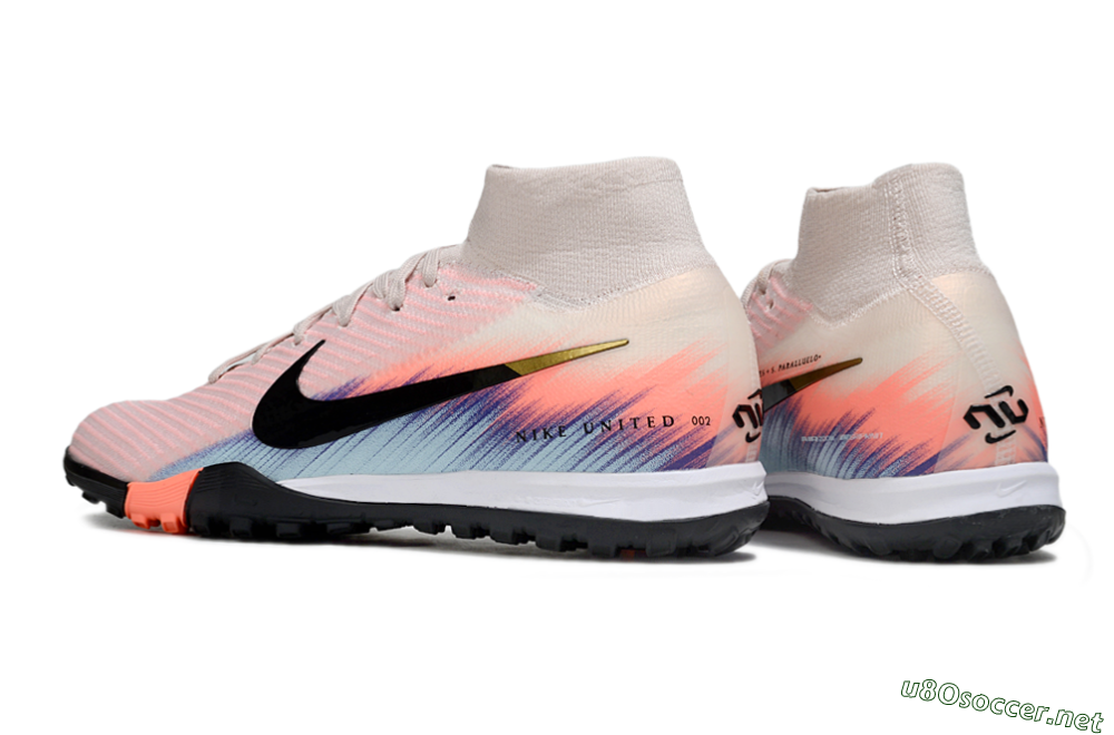 Unisex Nike Air Zoom Mercurial Superfly 10 Elite TF Football Shoes - Pink/Black/Gold 4