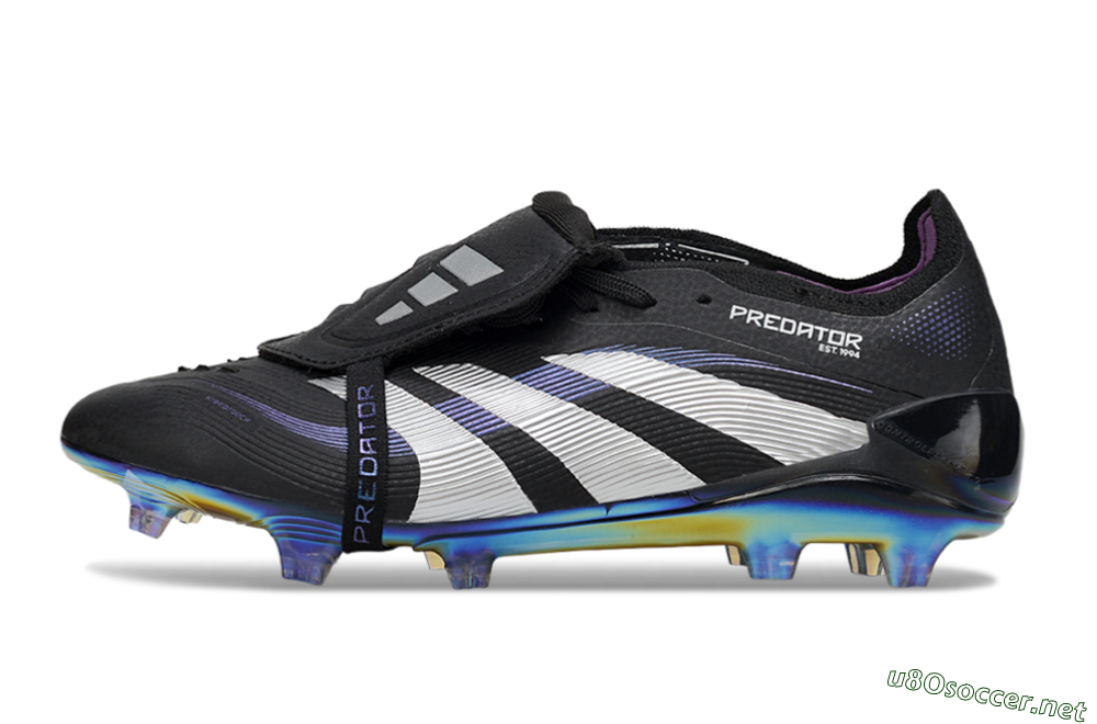 Unisex Adidas Predator 25 EliteFoldover Tongue FG Football Boots - Black/Silver/Blue 0
