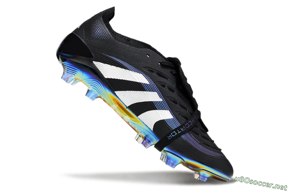 Unisex Adidas Predator 25 EliteFoldover Tongue FG Football Boots - Black/Silver/Blue 4