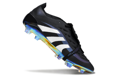 Unisex Adidas Predator 25 EliteFoldover Tongue FG Football Boots - Black/Silver/Blue