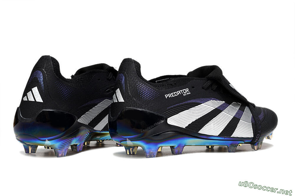 Unisex Adidas Predator 25 EliteFoldover Tongue FG Football Boots - Black/Silver/Blue 6