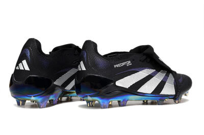 Unisex Adidas Predator 25 EliteFoldover Tongue FG Football Boots - Black/Silver/Blue