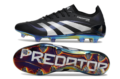 Unisex Adidas Predator 25 Elite FG Football Boots - Black/Silver/Blue