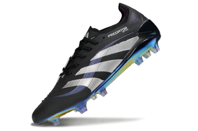 Unisex Adidas Predator 25 Elite FG Football Boots - Black/Silver/Blue