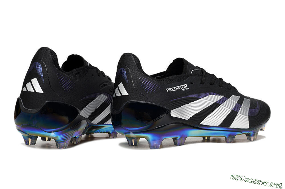 Unisex Adidas Predator 25 Elite FG Football Boots - Black/Silver/Blue 6