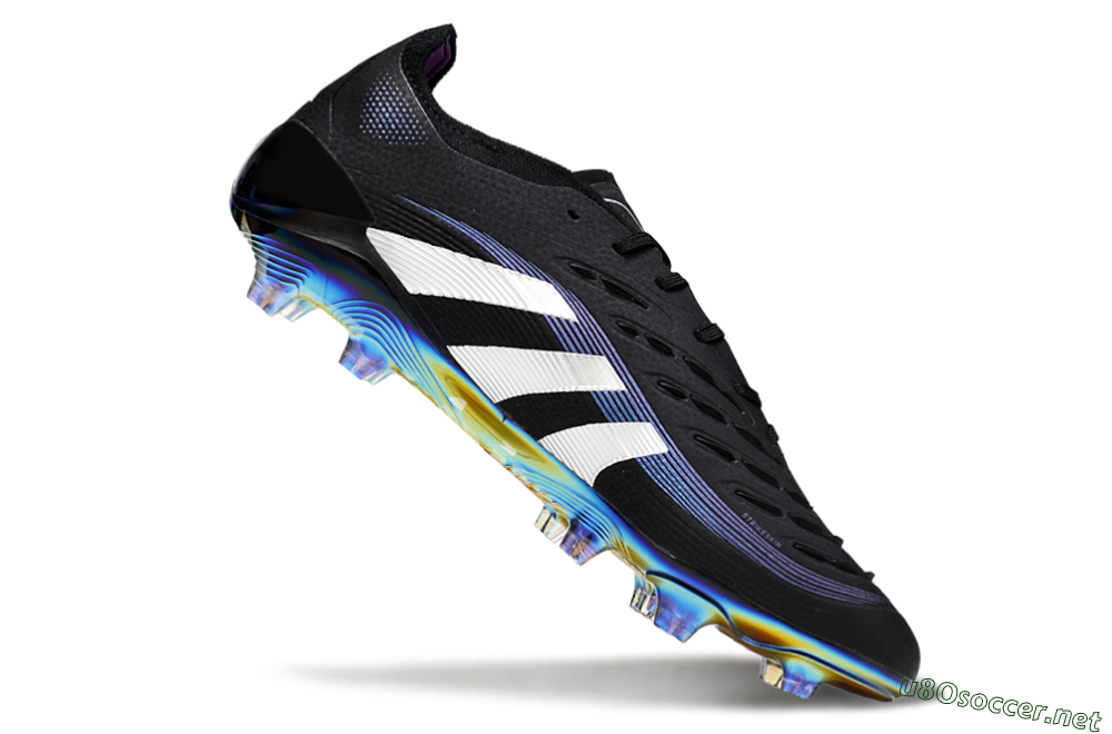 Unisex Adidas Predator 25 Elite FG Football Boots - Black/Silver/Blue 4