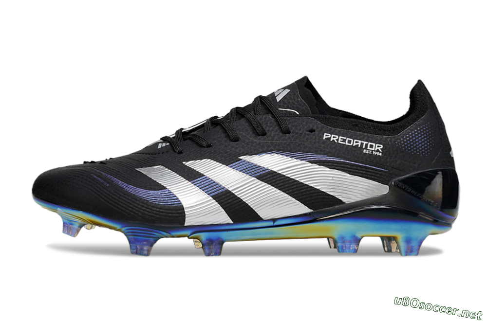 Unisex Adidas Predator 25 Elite FG Football Boots - Black/Silver/Blue 0