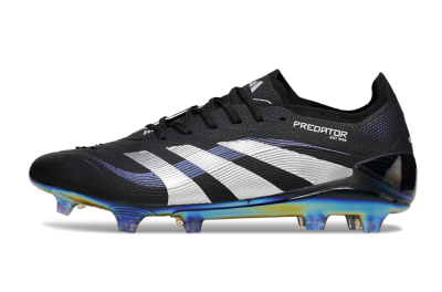 Unisex Adidas Predator 25 Elite FG Football Boots - Black/Silver/Blue