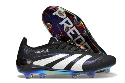 Unisex Adidas Predator 25 Elite FG Football Boots - Black/Silver/Blue