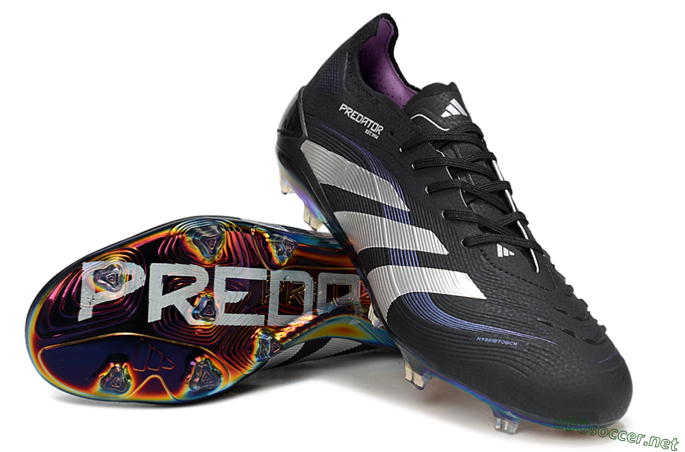 Unisex Adidas Predator 25 Elite FG Football Boots - Black/Silver/Blue 3