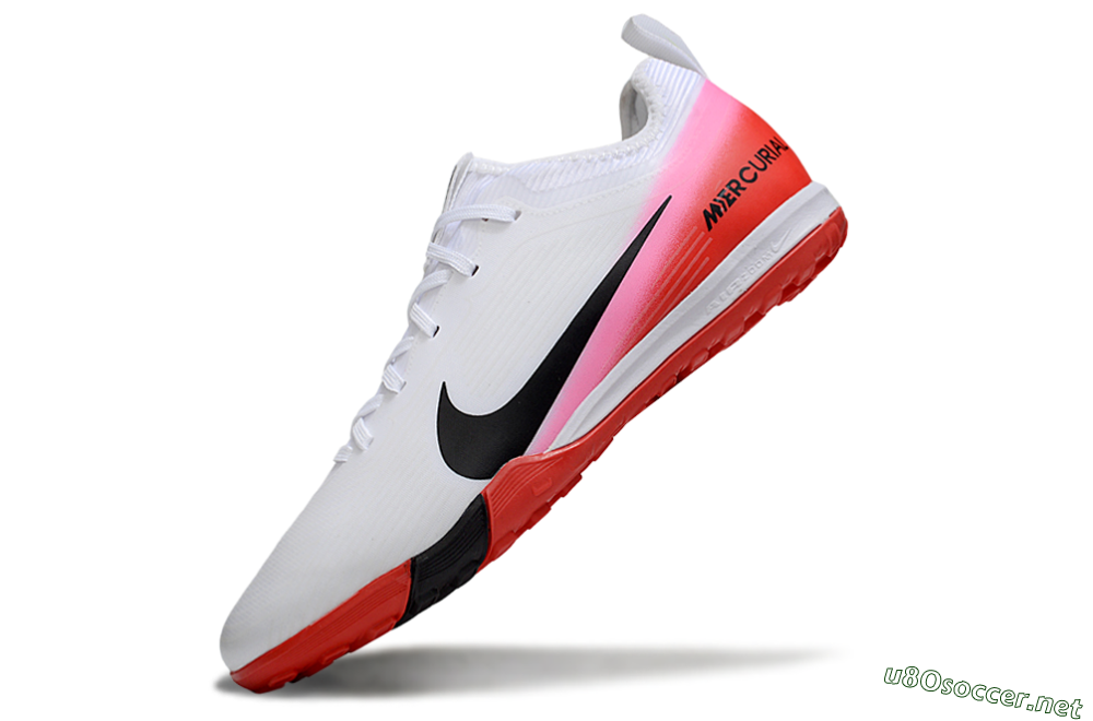 Unisex Nike Air Zoom Mercurial Vapor 16 Pro TF Football Shoes - White/Black/Red 6