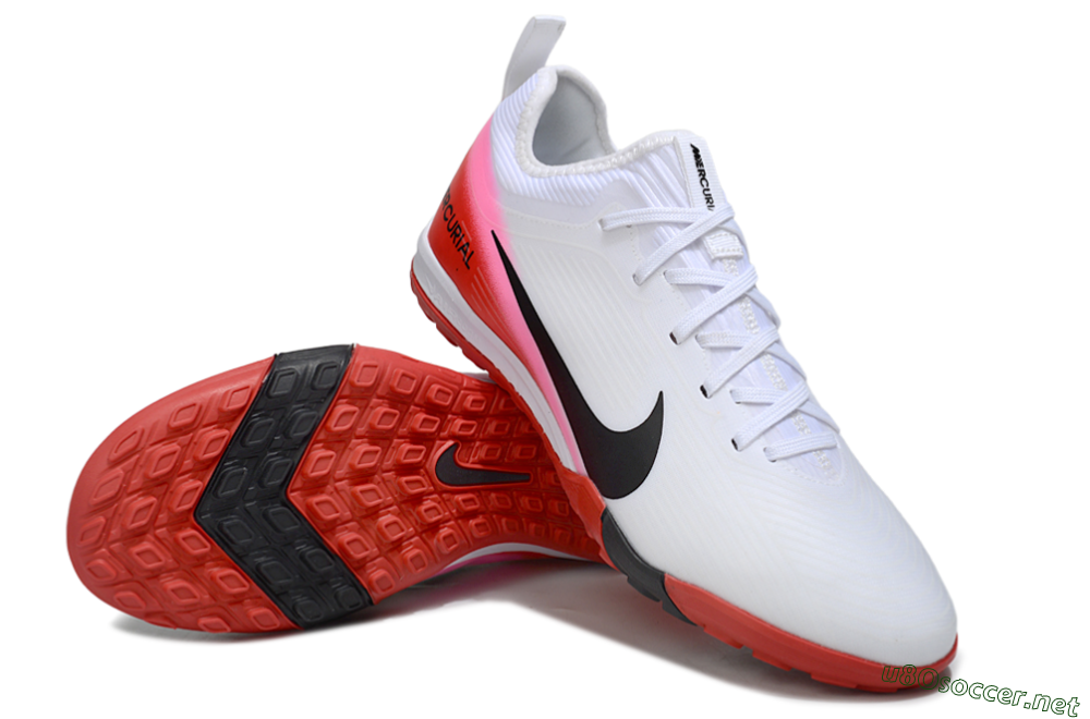 Unisex Nike Air Zoom Mercurial Vapor 16 Pro TF Football Shoes - White/Black/Red 4