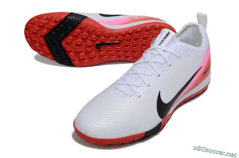 Unisex Nike Air Zoom Mercurial Vapor 16 Pro TF Football Shoes - White/Black/Red 3