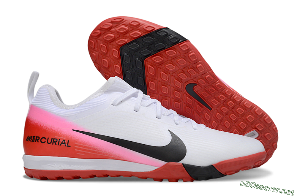 Unisex Nike Air Zoom Mercurial Vapor 16 Pro TF Football Shoes - White/Black/Red 2