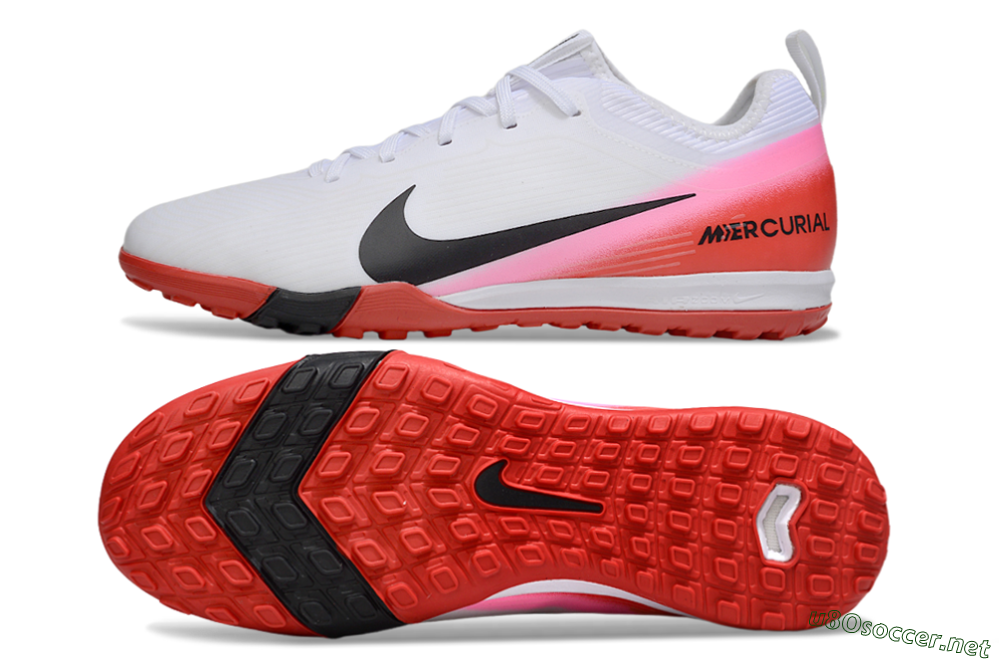Unisex Nike Air Zoom Mercurial Vapor 16 Pro TF Football Shoes - White/Black/Red 1