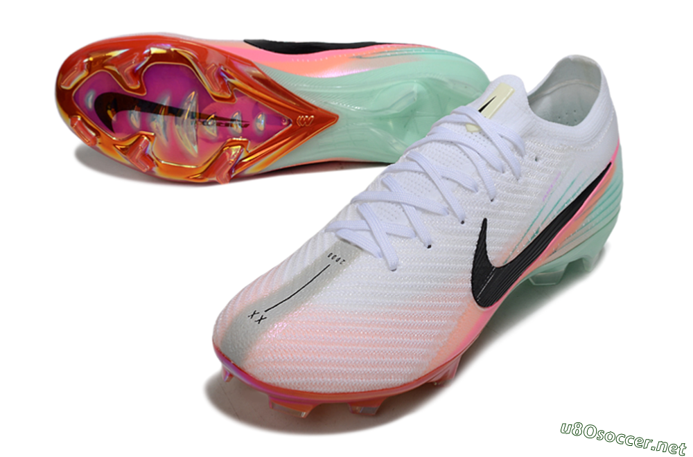 Unisex Nike Air Zoom Mercurial Vapor 16 Elite FG Football Boots - White/Black/Pink 3