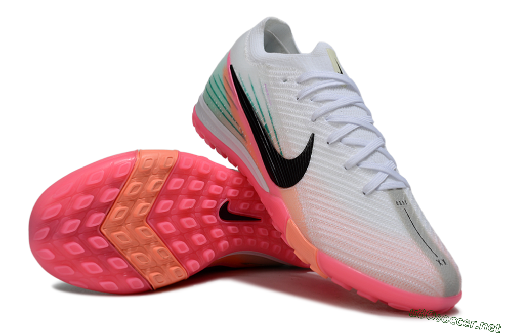 Unisex Nike Air Zoom Mercurial Vapor 16 Elite TF Football Shoes - White/Black/Pink 1