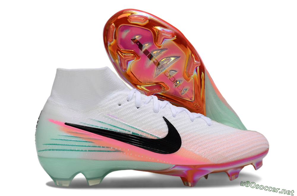 Unisex Nike Air Zoom Mercurial Superfly 10 Elite FG Football Boots - White/Pink/Black 2