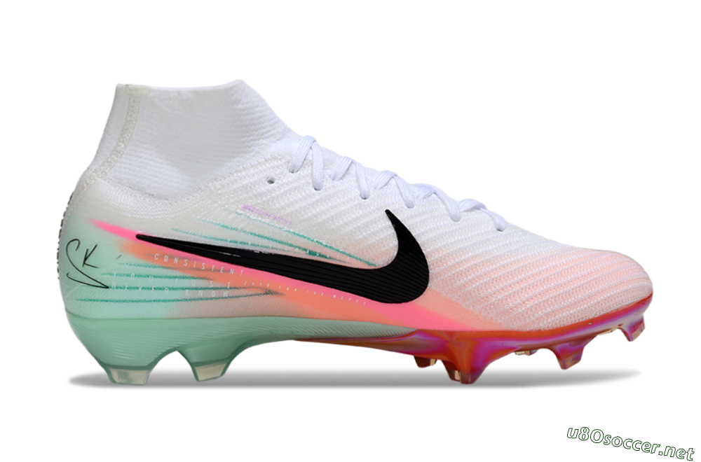 Unisex Nike Air Zoom Mercurial Superfly 10 Elite FG Football Boots - White/Pink/Black 5