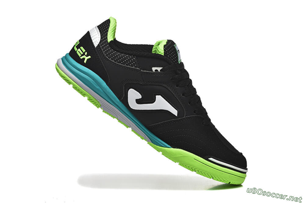 Men's Joma Top Flex IC Football Shoes - Black/White/Yellow 7