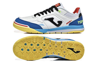 Men's Joma Top Flex IC Football Shoes - White/Black/Blue