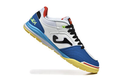 Men's Joma Top Flex IC Football Shoes - White/Black/Blue