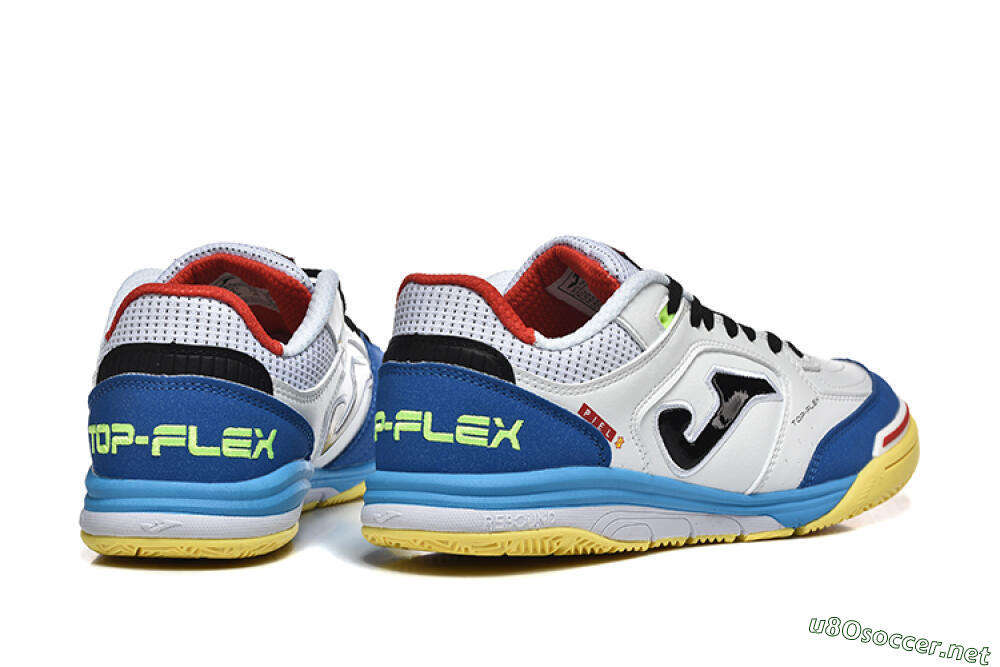 Men's Joma Top Flex IC Football Shoes - White/Black/Blue 9