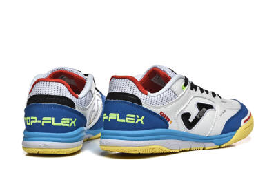 Men's Joma Top Flex IC Football Shoes - White/Black/Blue