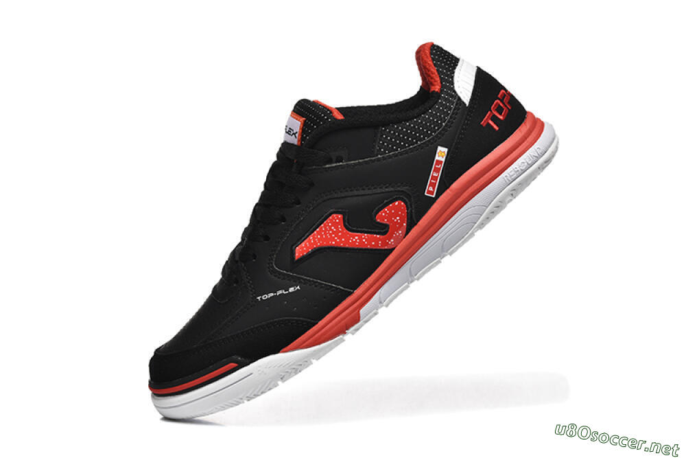 Men's Joma Top Flex IC Football Shoes - Black/Red/White 8