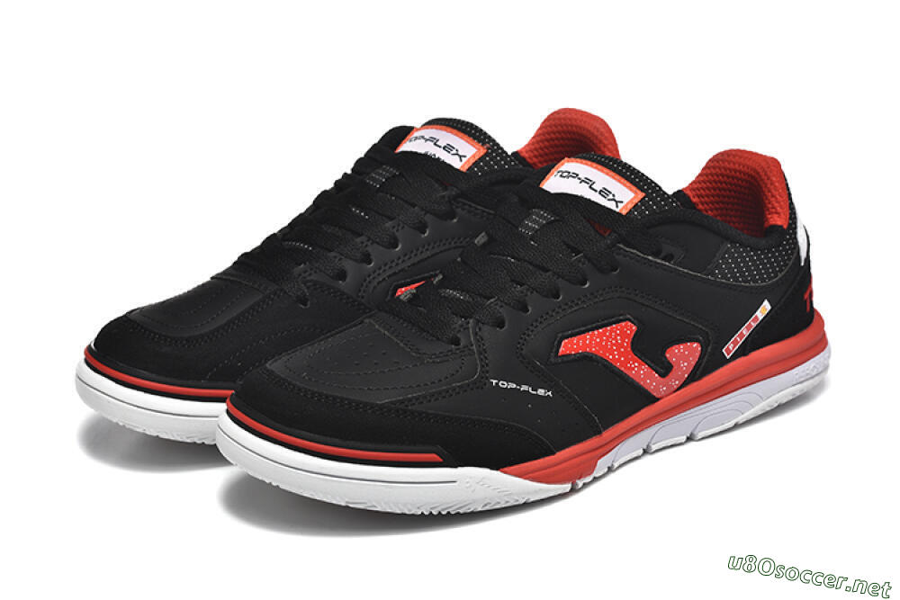 Men's Joma Top Flex IC Football Shoes - Black/Red/White 5