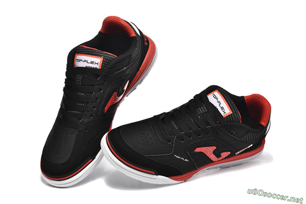Men's Joma Top Flex IC Football Shoes - Black/Red/White 6