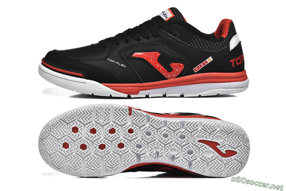 Men's Joma Top Flex IC Football Shoes - Black/Red/White 1