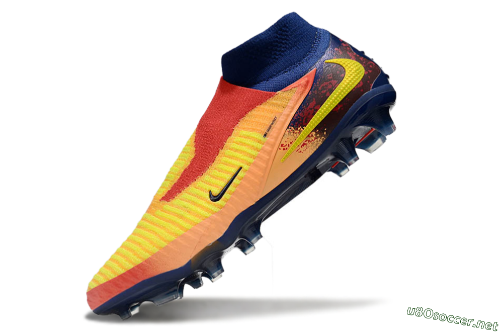 Unisex Nike Phantom 6 Elite FG Football Boots - Red/Yellow/Blue 6