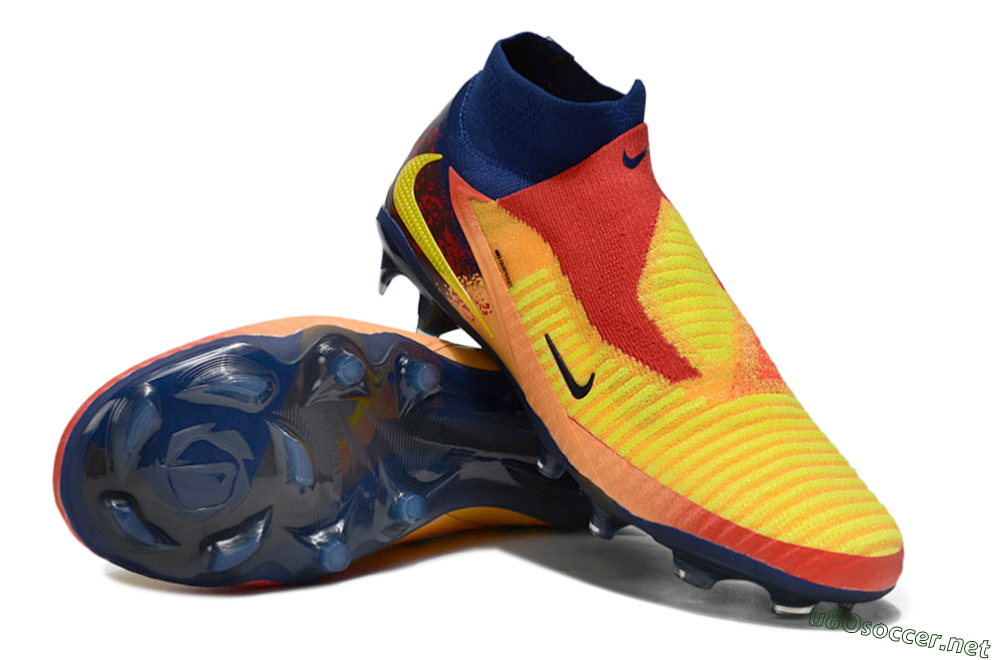 Unisex Nike Phantom 6 Elite FG Football Boots - Red/Yellow/Blue 4