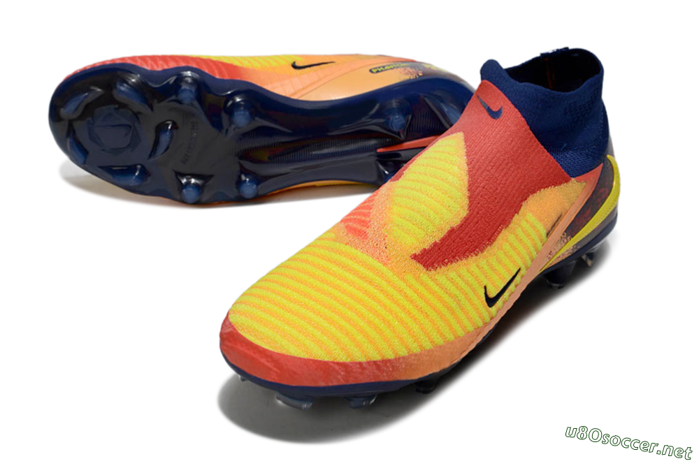 Unisex Nike Phantom 6 Elite FG Football Boots - Red/Yellow/Blue 3