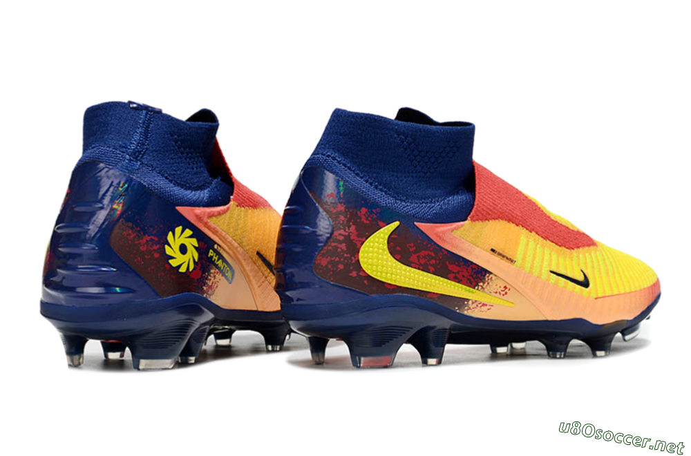 Unisex Nike Phantom 6 Elite FG Football Boots - Red/Yellow/Blue 7