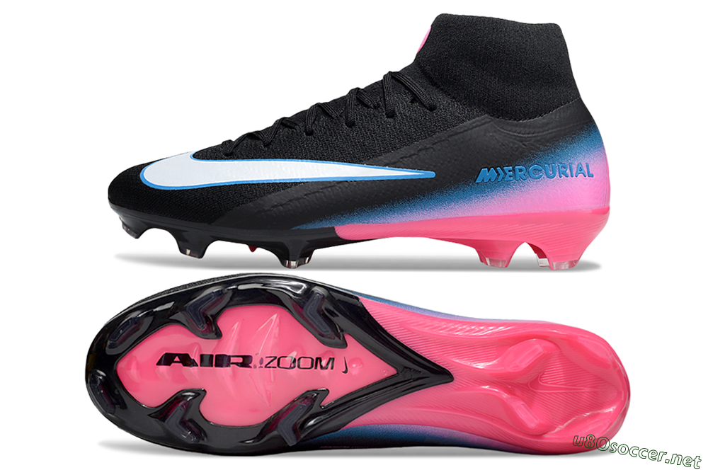 Men's Nike Air Zoom Mercurial Superfly 10 Elite SG Football Boots - Black/White/Pink 1