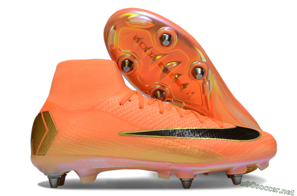 Men's Nike Air Zoom Mercurial Superfly 10 Elite SG Football Boots - Red/Black/Gold 2
