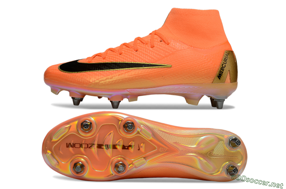 Men's Nike Air Zoom Mercurial Superfly 10 Elite SG Football Boots - Red/Black/Gold 1