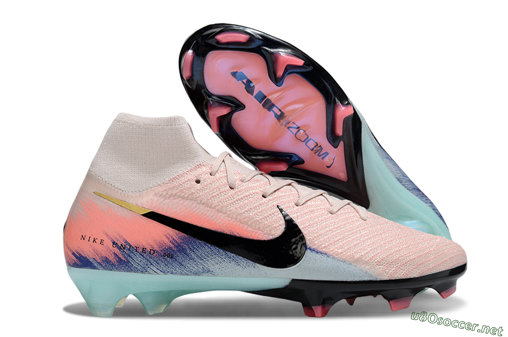Unisex Nike Air Zoom Mercurial Superfly 10 Elite FG Football Boots - Pink/Black/Gold 2