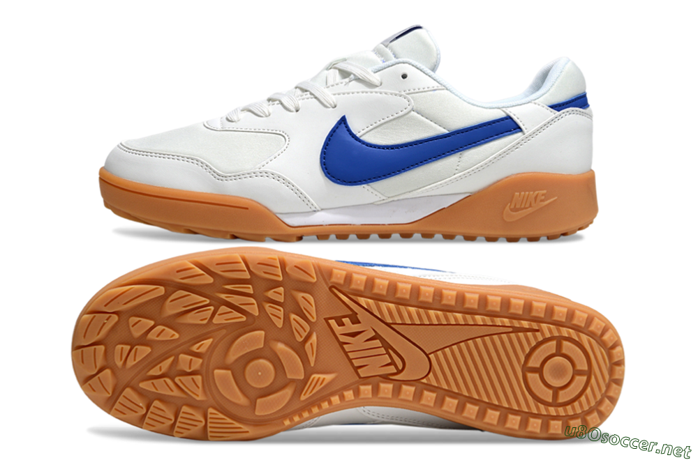 Unisex Nike Terra Manta TF Football Shoes - White/Blue/Brown 1