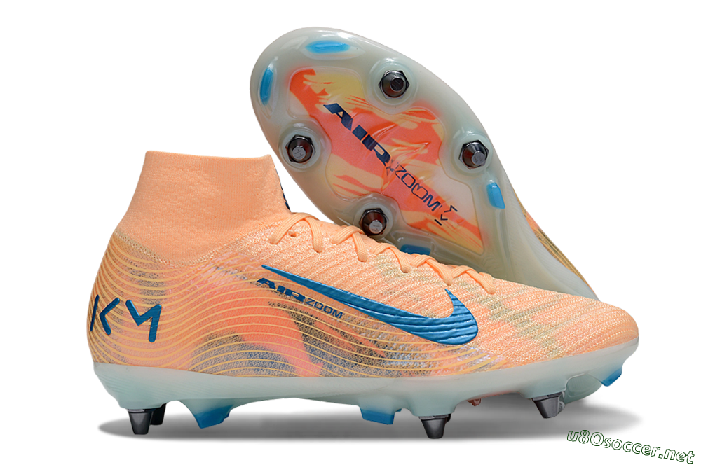Men's Nike Air Zoom Mercurial Superfly 10 Elite SG Football Boots - Pink/Blue/Whtie 2