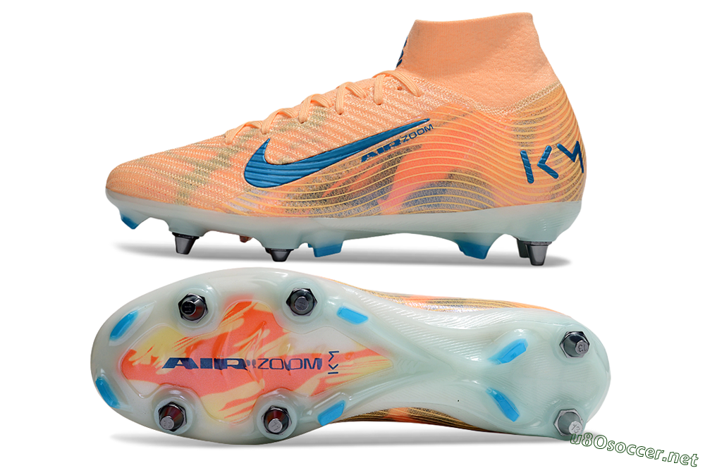 Men's Nike Air Zoom Mercurial Superfly 10 Elite SG Football Boots - Pink/Blue/Whtie 1