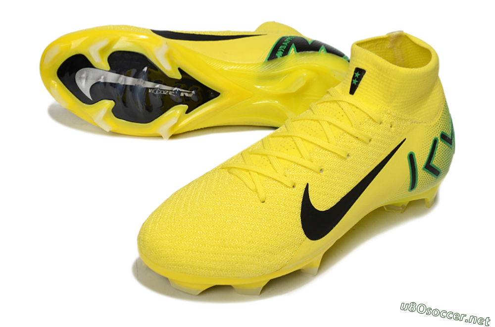 Unisex Nike Air Zoom Mercurial Superfly 10 Elite FG Football Boots - Yellow/Black/Green 3