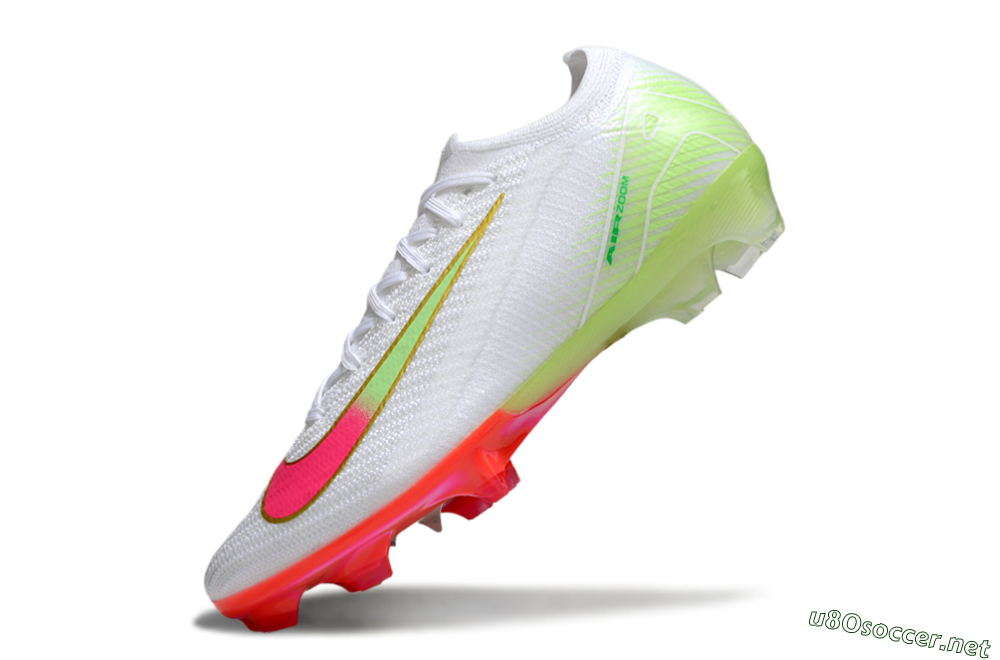 Unisex Nike Air Zoom Mercurial Vapor 16 Elite FG Football Boots - White/Pink/Yellow 5