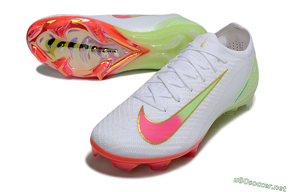 Unisex Nike Air Zoom Mercurial Vapor 16 Elite FG Football Boots - White/Pink/Yellow 3