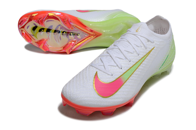 Unisex Nike Air Zoom Mercurial Vapor 16 Elite FG Football Boots - White/Pink/Yellow