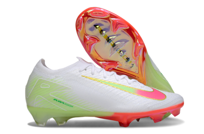 Unisex Nike Air Zoom Mercurial Vapor 16 Elite FG Football Boots - White/Pink/Yellow
