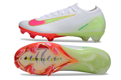 Unisex Nike Air Zoom Mercurial Vapor 16 Elite FG Football Boots - White/Pink/Yellow